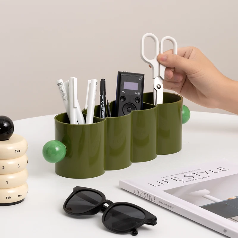 【Epeiushome】 Pen Holder Office Desktop Nordic Fashion Personalized Storage Cosmetic Brush Holder Dopamine