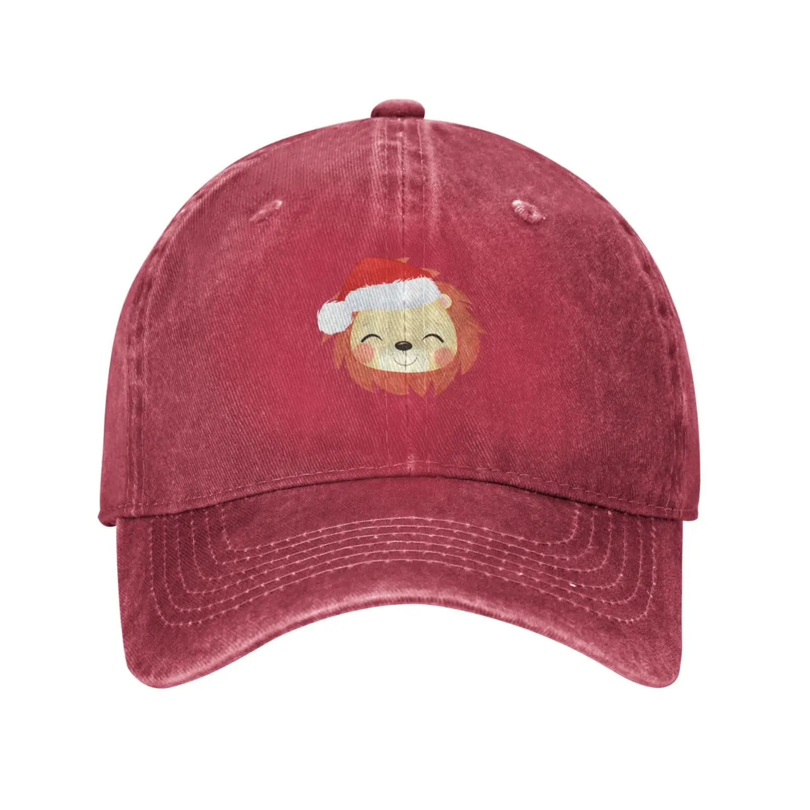 

Cute Christmas Lion Watercolor Style Baseball Cap for Men Women Denim Hat Washed Cotton Fashion Cap Unisex Adjustable Sports