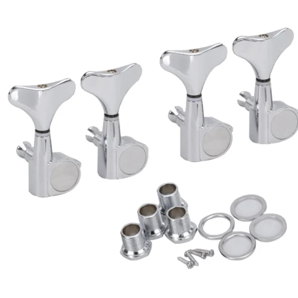 

4pcs Pegs Electric Bass Machine Heads Bass Machine Heads Silver Zinc Alloy Right Tuners Guitar Parts Accessories