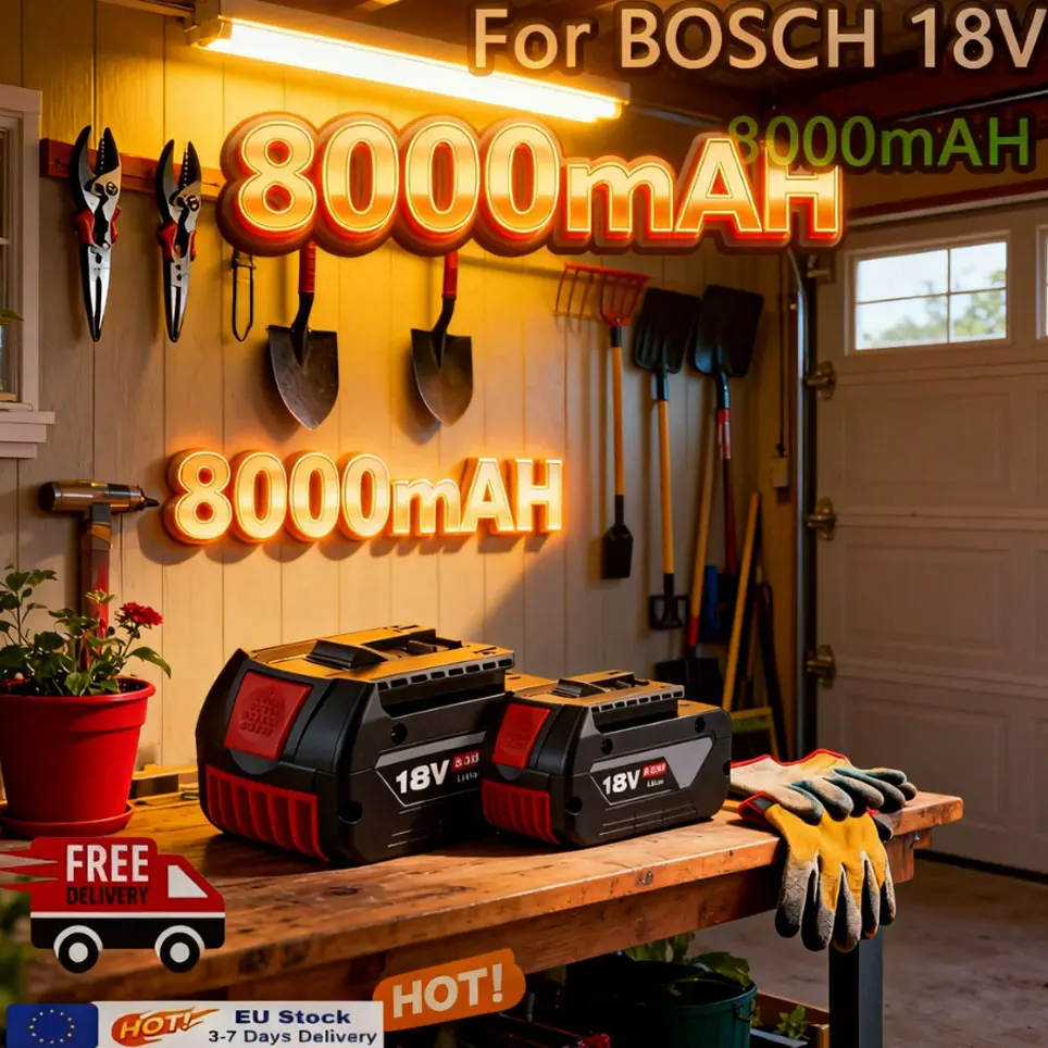 Wiederaufladbare 18V-Akkus für BOSCH 18V Performance 8,0Ah LITHIUM-ION GDS250-Li GSR180-Li GKS185-Li GWS180-Li GSB185-Li Akku