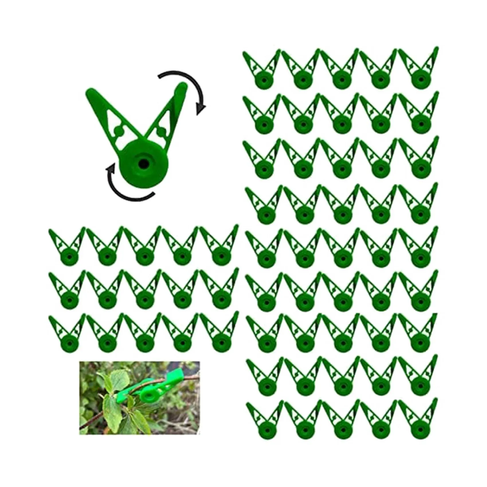 

ABPQ-120Pcs 360 Degree Plant Stem Trainer Clips, Adjustable Plant Branches Bender Clips, Plant Training Control Of Plants
