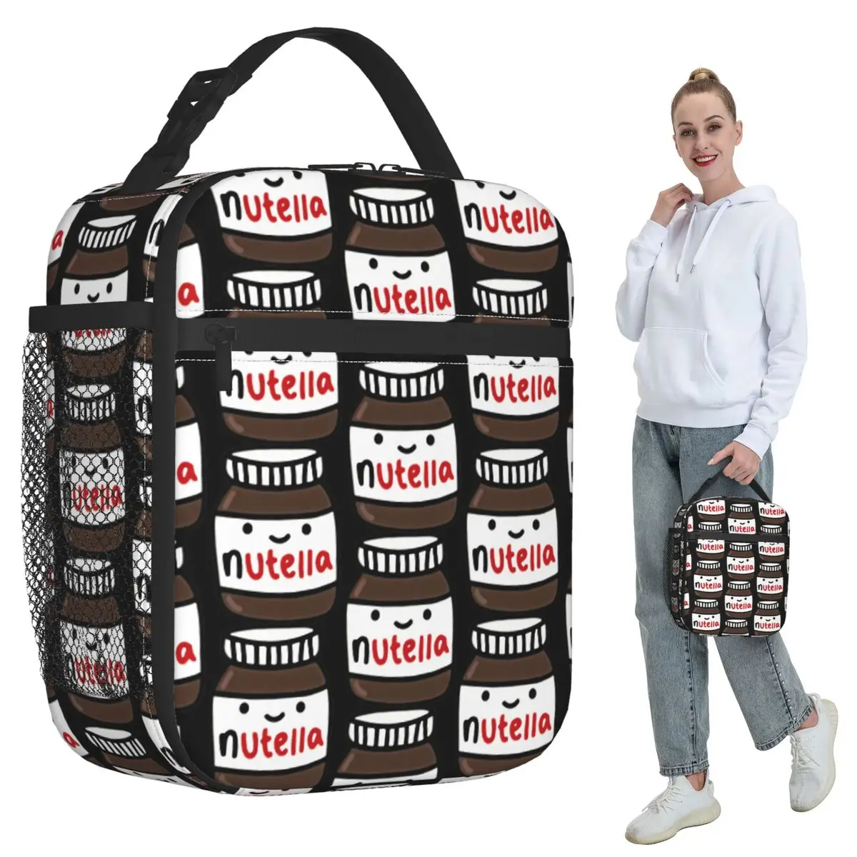 

Изолированная сумка для обеда Nutella для детей, школьный холодильник, термобокс для еды, портативный контейнер для ланч-боксов