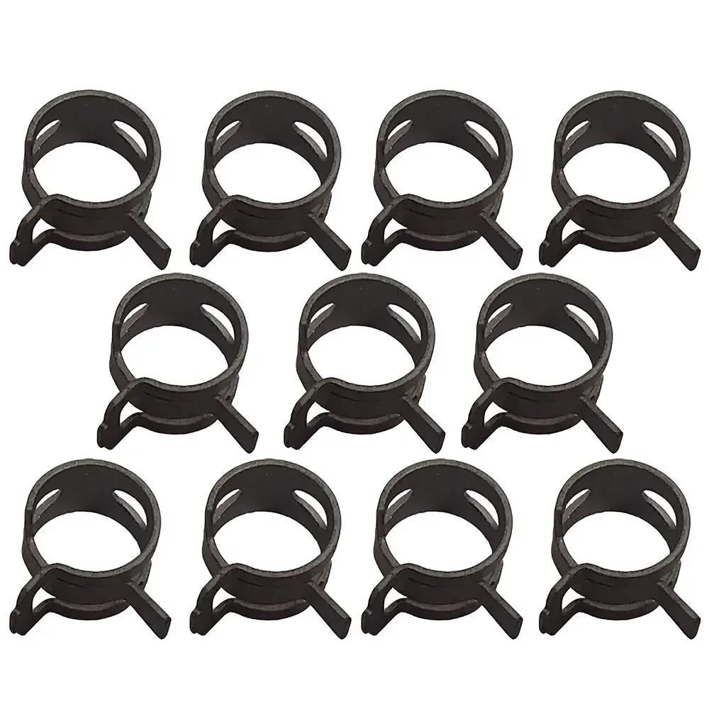 10Pcs Q673B Vacuum Spring Fuel Oil Water Black Hose Clip Pipe Tube for Band Clamp Metal Fastener M6-M15