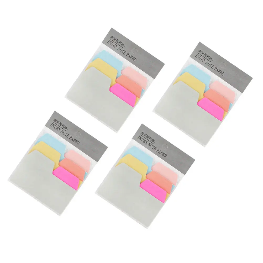 4Pcs Convenient Writable Self-Adhesive Memo Tabs Paper for Marking Pages Documents Books Index Notes Memo Pads
