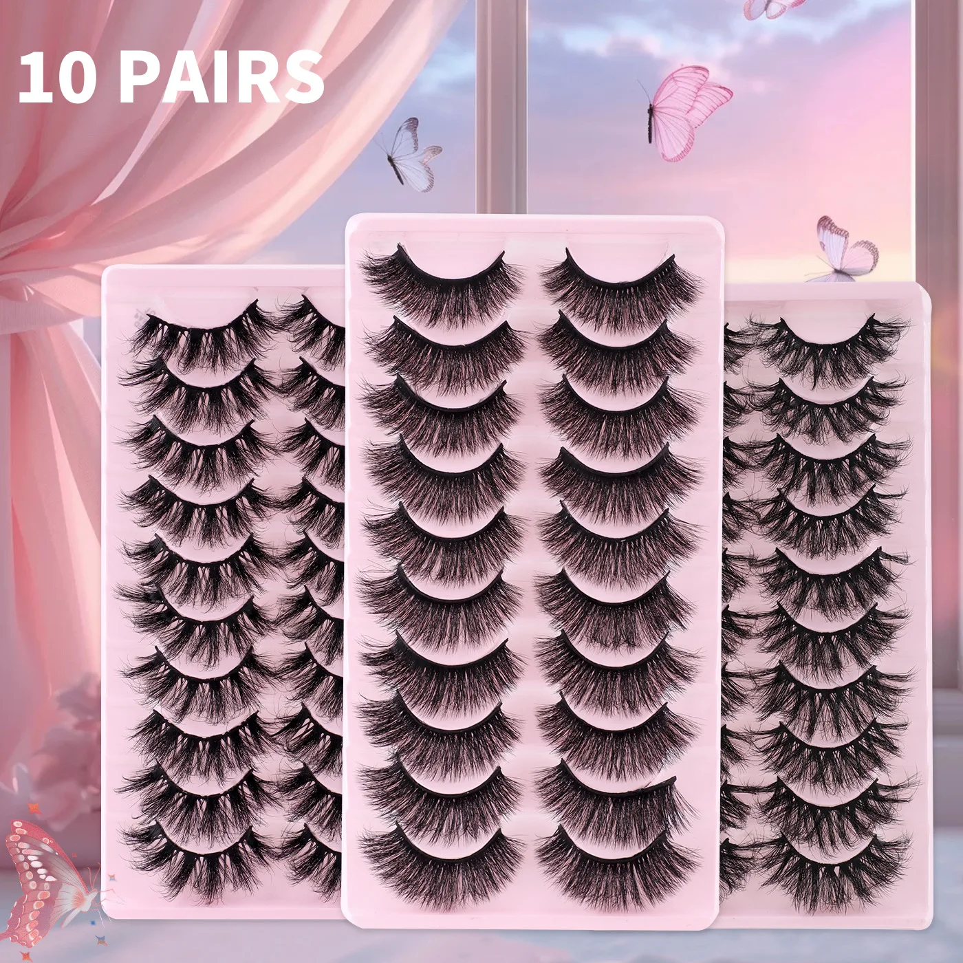 ขนตาปลอม 10 คู่ ชุด DD Curve ขนตาปลอมแบบธรรมชาติ งอนเด้ง หนา สำหรับกิจกรรมประจำวัน