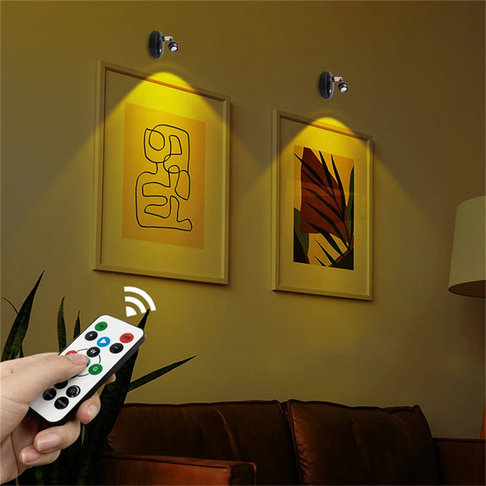 RGB Color Led Spotlight & Remote Controller & Timer Indoor Bedroom Decoration for Party,New Year,Holiday