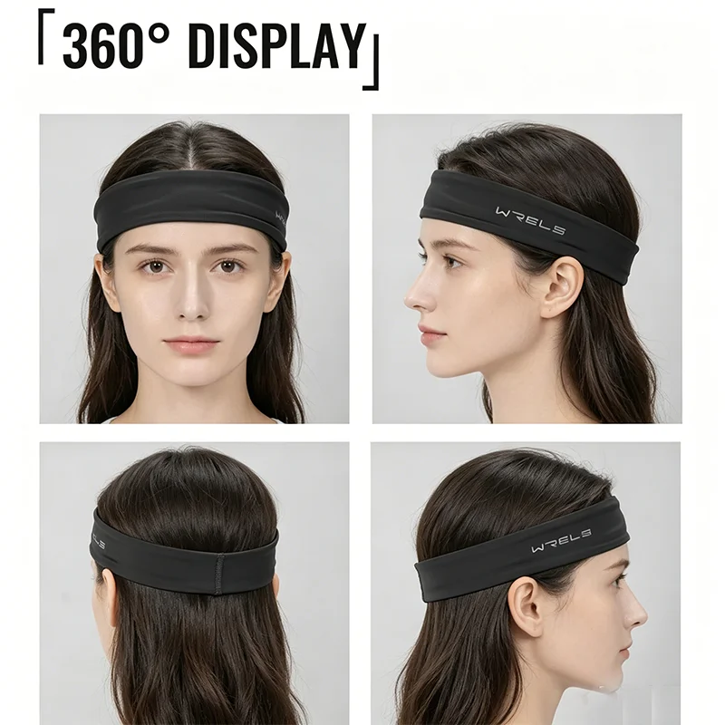 WRELS Summer Outdoor Headband Elastic Non Slip Fitness Running Sweatband Quick Dry Yoga Lightweight Sport Tennis Head Strap