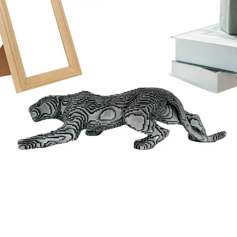 

Cheetah Statue Resin Leopard Decorative Sculpture Cheetah Table Top Statue Ornament For Bookshelf Table Kitchen Bedroom Living