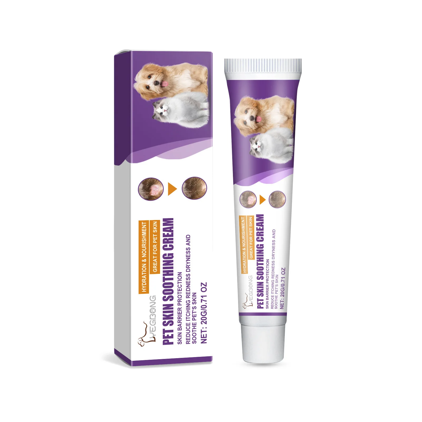 EELJOY Haustier-Hautpflegecreme für Hunde und Katzen, trockene, juckende Haut, lindert beruhigenden Balsam, Anti-Juckreiz-Lotion, Allergie-Behandlung, Pfotenreparatur – Detail 5