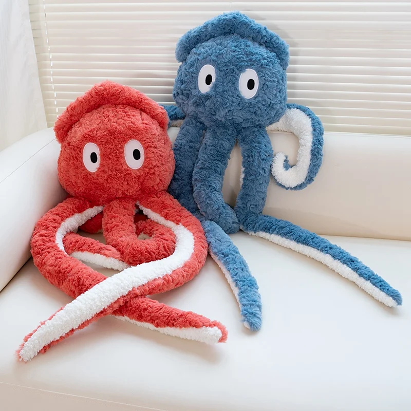 

75-96 см плюшевая подушка Exploding Squid с длинными ножками, плюшевая кукла-кальмар, оранжевый, синий, кальмар, диванная подушка, подушка для сна, домашний декор