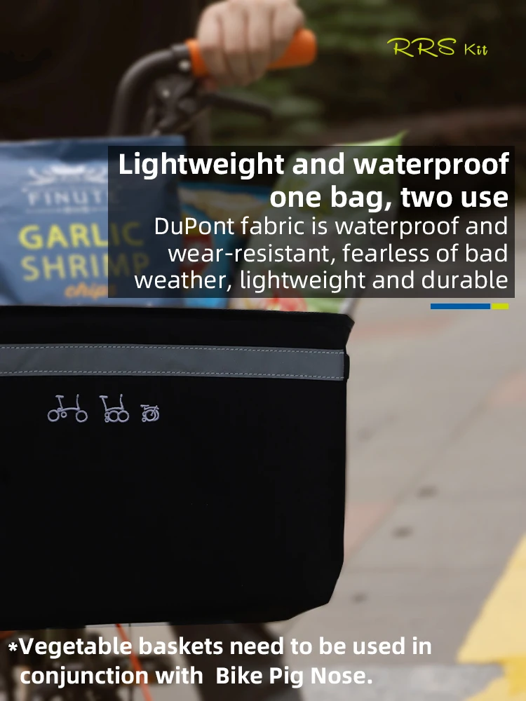 AliExpress rrskit Front Storage Bag With Bracket Original Front Storage Bag Vegetable Basket Bag Internal Bracket For Brompton Folding Bike