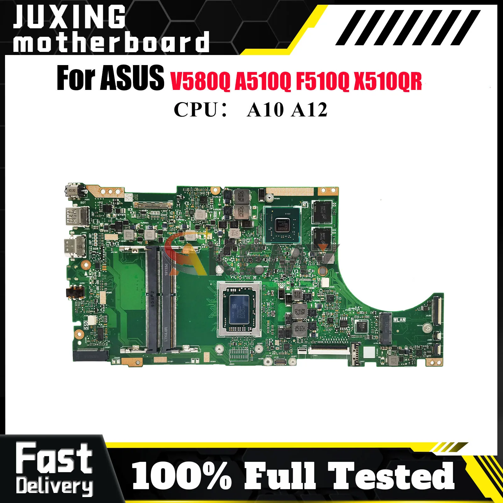 

X510QR Laptop Motherboard For ASUS VivoBook X510QR X510Q A510Q F510Q V580Q Notebook Mainboard With A10 A12 CPU 100% tests OK stk