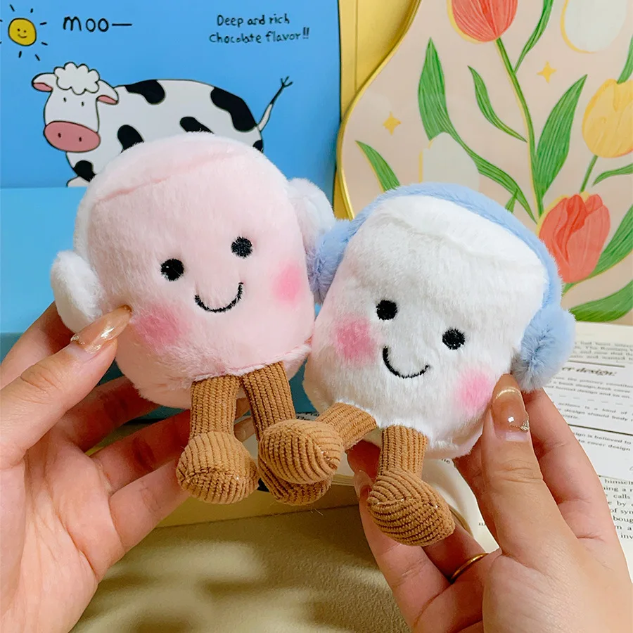 Multiplestyles Plush Cotton Cat Candy Two Tone Cute Soft Two Tone Keychain Bag Pendant Plush Bag And Car Decoration Holiday Gift