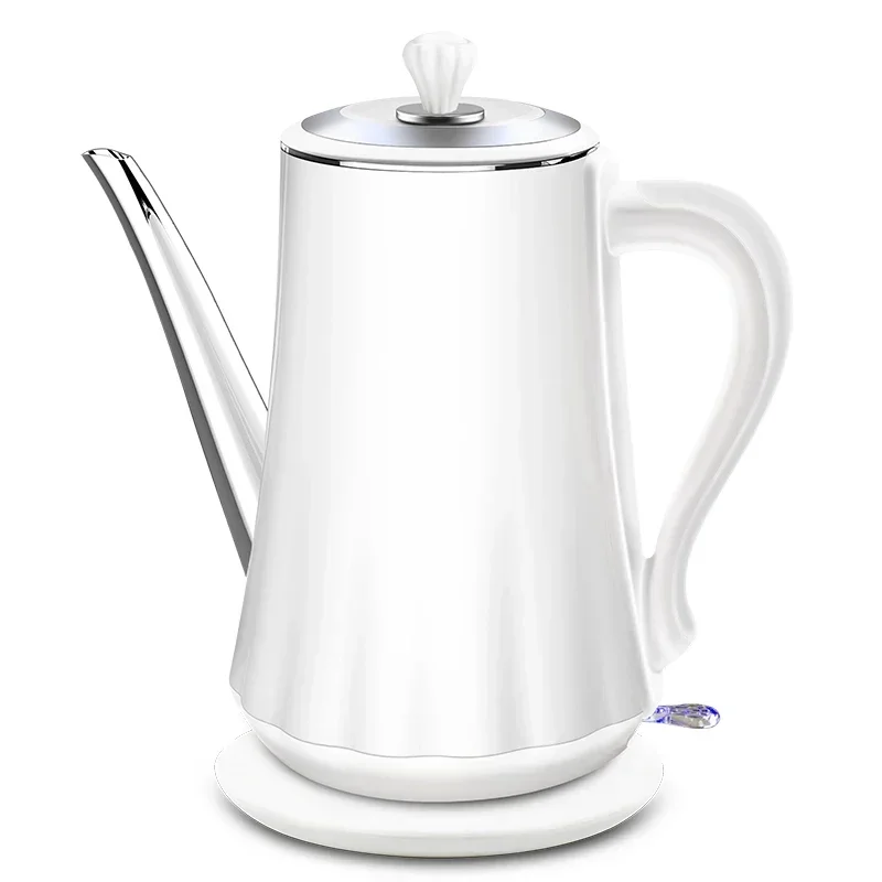 #￥Household 1.4L Hot Water Kettle 220V/1500W Electric Kettle Stainless Steel Long Mouth Kettle Double Anti-Scalding Body
