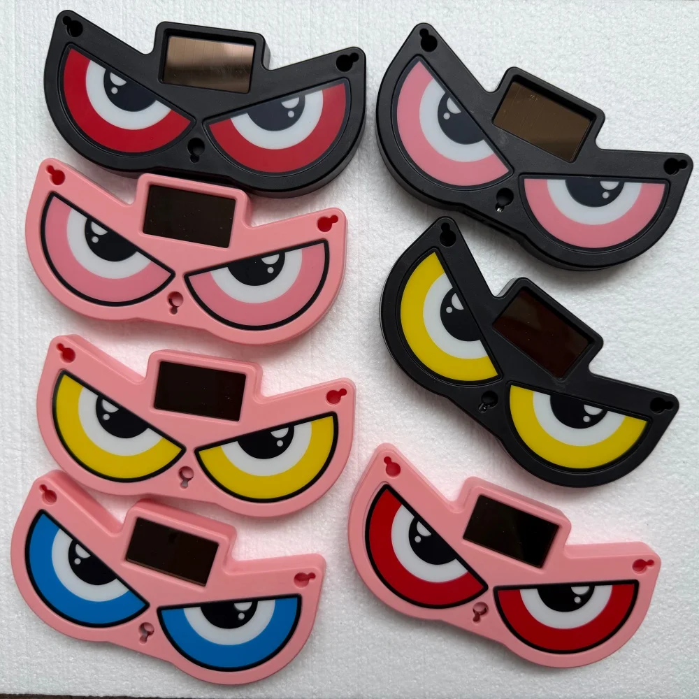 Car Interior Cartoon Big Eyes Solar LED Car Window Light, Dynamic Animated Expression Warning Lamp,  Suction cup installation
