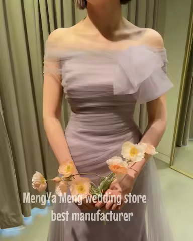 ZHUISHU 2025 Customized Purple Prom Dress Wedding Evening Dresses Performance Mermaid Tulle Pleated Party Dress Evening Gowns