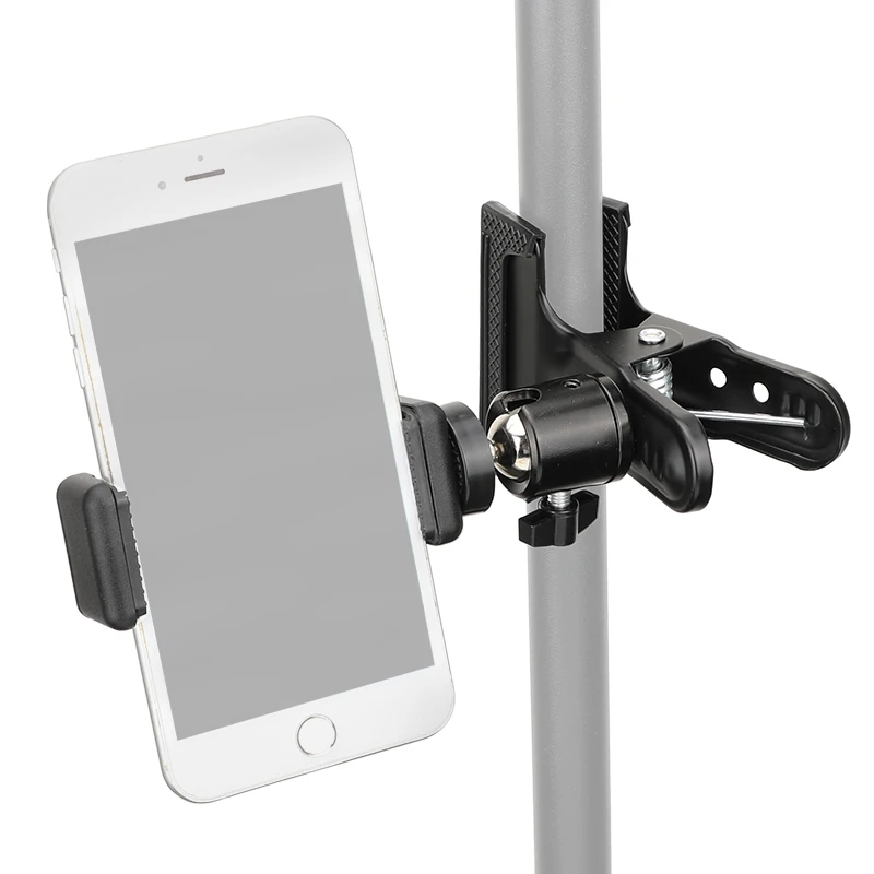 CAMVATE Phone Mount Ball Head Spring Clamp Holder Bracket with 1/4