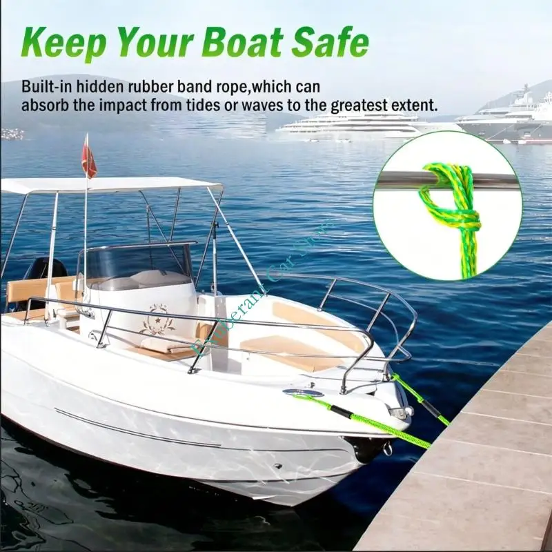 Shock Absorption Marine Rope with Double Hook Marine Bungee Rope for Boats and Inflatable Dinghies Elastic Boats Rope