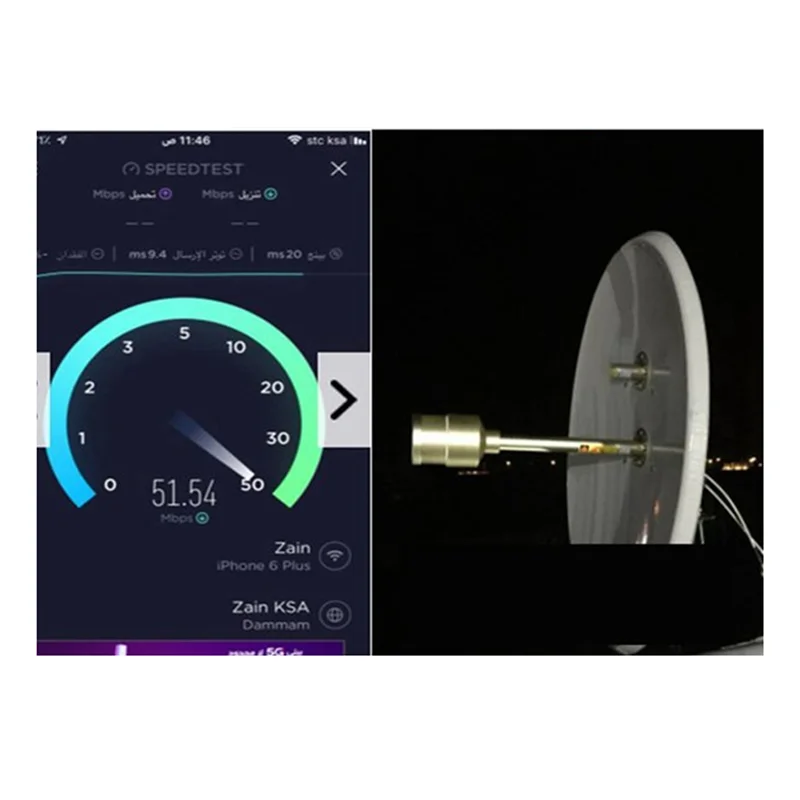 A47F-5G 4G هوائي تغذية ثنائي النطاق 1700-2700 ميجا هرتز 3300-3800 ميجا هرتز 2X30dbi Feedhorn طويل المدى Mimo 5G STC ZAIN Mobily Dish Grid(A) Dur
