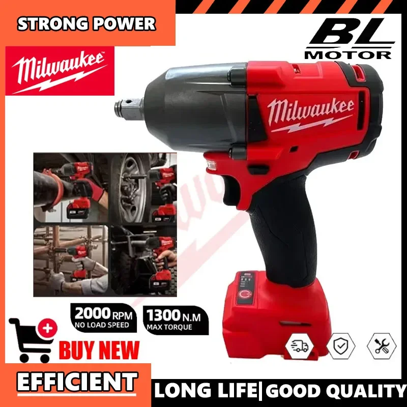 

Milwaukee Tool Wrench Brushless 18V Battery 813NM Large Torque Cordless Electric Impact Wrench Repair Power Car Truck
