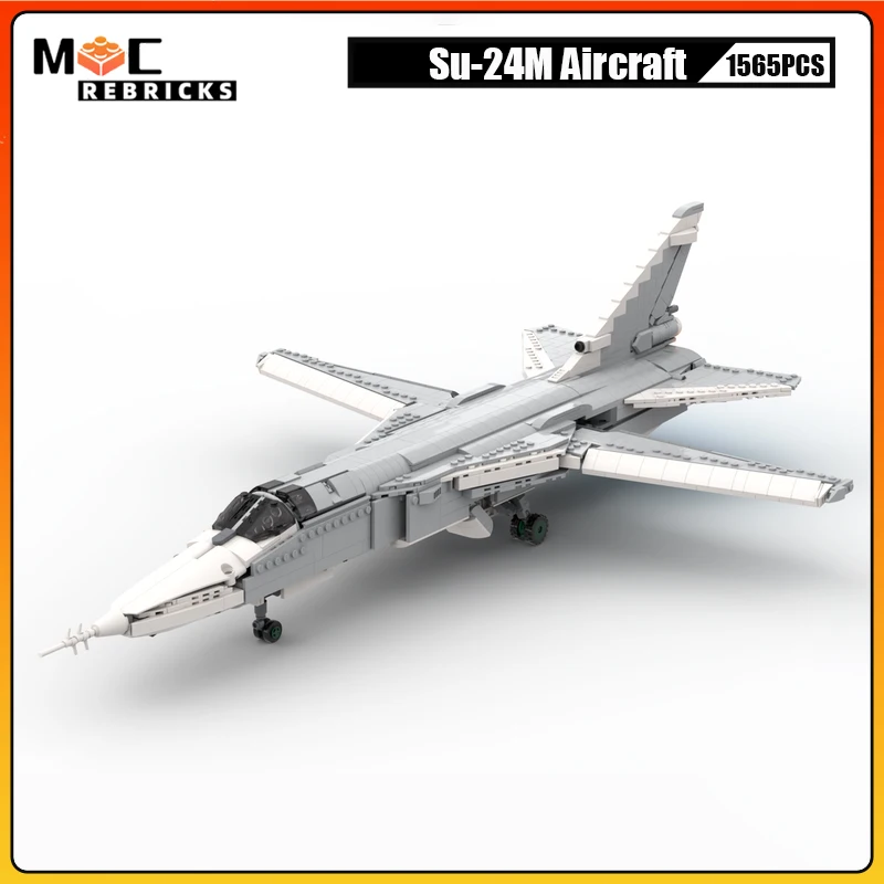 WW2 Military Weaponry Series Su-24M Aircraft Building Block Fighter-bomber MOC Collector Model Technolog Bricks Toy Kid Gift Set