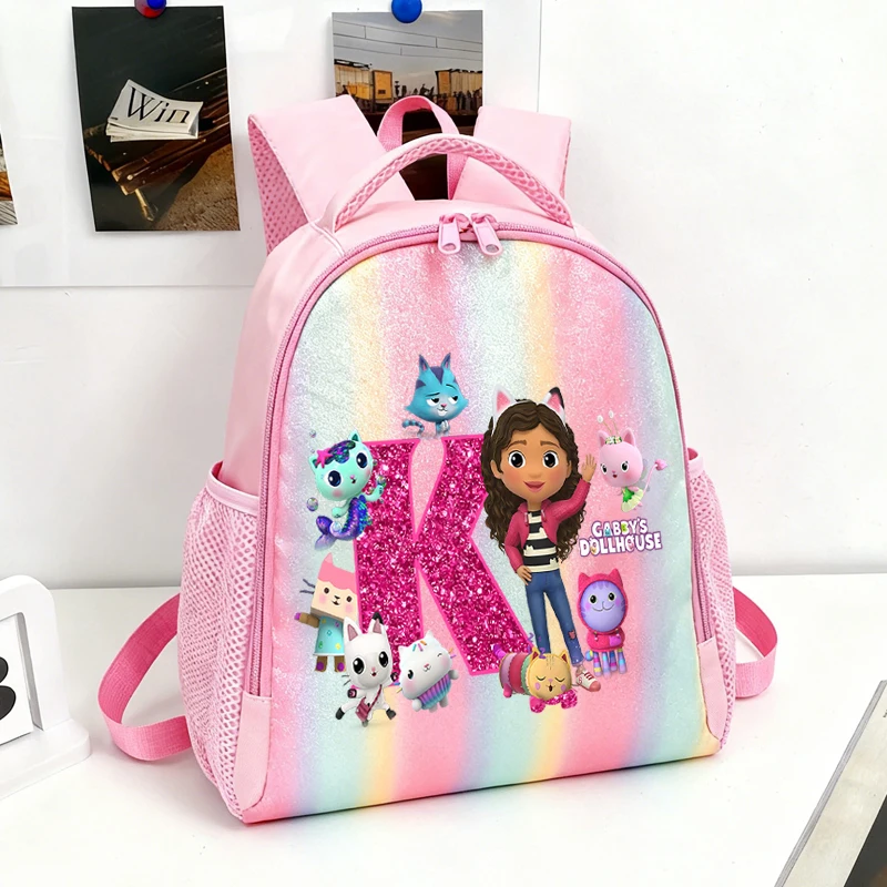 Gabby Dollhouse sacs à dos Anime dessin animé maternelle cartables imprimer lettre A-Z filles grande capacité épaules sacs cadeau de noël
