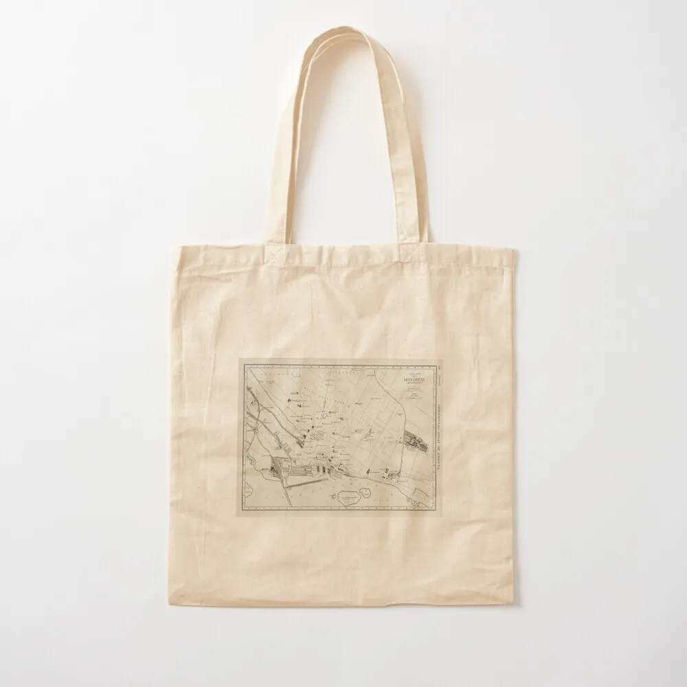 Old Montreal Canada Map (1924) Vintage Quebec Atlas Tote Bag Canvas stote bag tote bags cloth bags