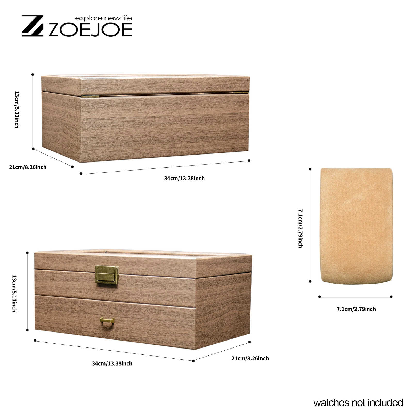 กล่องเก็บอุปกรณ์เสริมนาฬิกาแบบสองชั้น แท่นโชว์เครื่องประดับนาฬิกา หนัง PU 3 สี กล่องใส่สร้อยคอและนาฬิกา ของขวัญวันหยุด