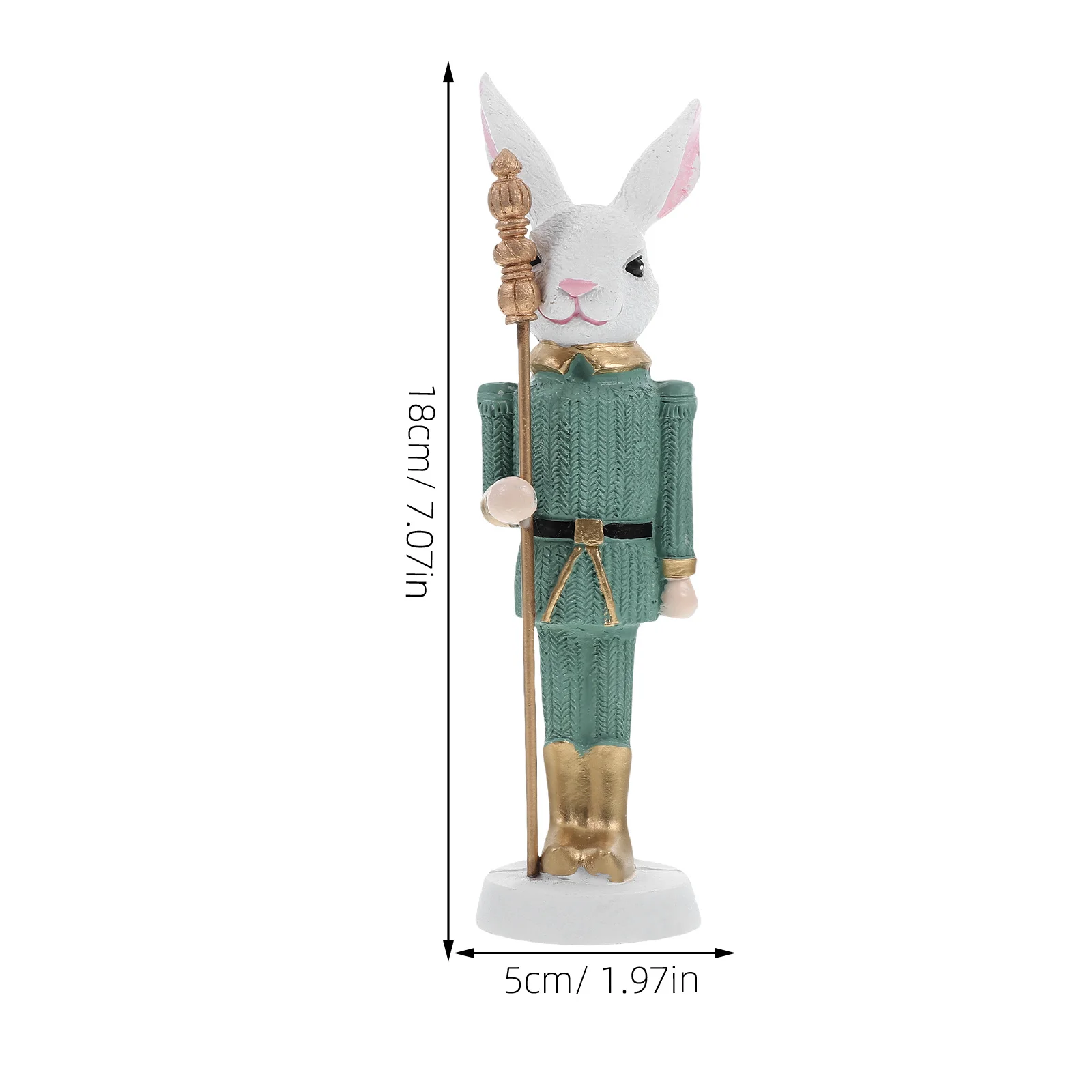 الراتنج أرنب عيد الفصح تمثال كسارة البندق الأرنب الجندي ديكور لطيف الربيع اكسسوارات الحفلات عيد الفصح حديقة الديكور