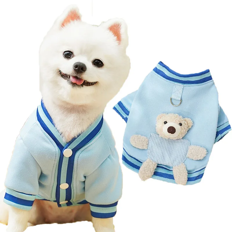 

Dog Hoodie Coat Warm Cardigan Sweatshirt Bear Pattern Pet Clothes Dog Coat Jacket For Small Dogs Dachshund French Bulldog Outfit