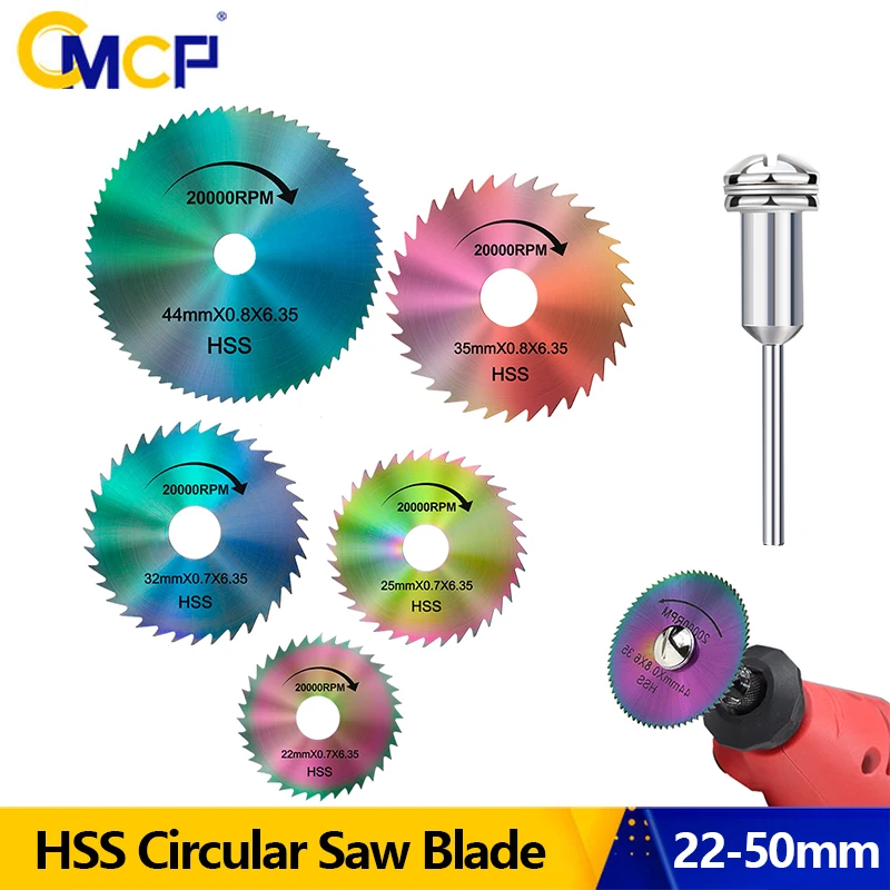 

CMCP 22-50mm Multi cutter blade for Dremel with 3.175 shank ULTRA Coated HSS Mini Circular Saw Blade Wood Aluminum Cutting Tool