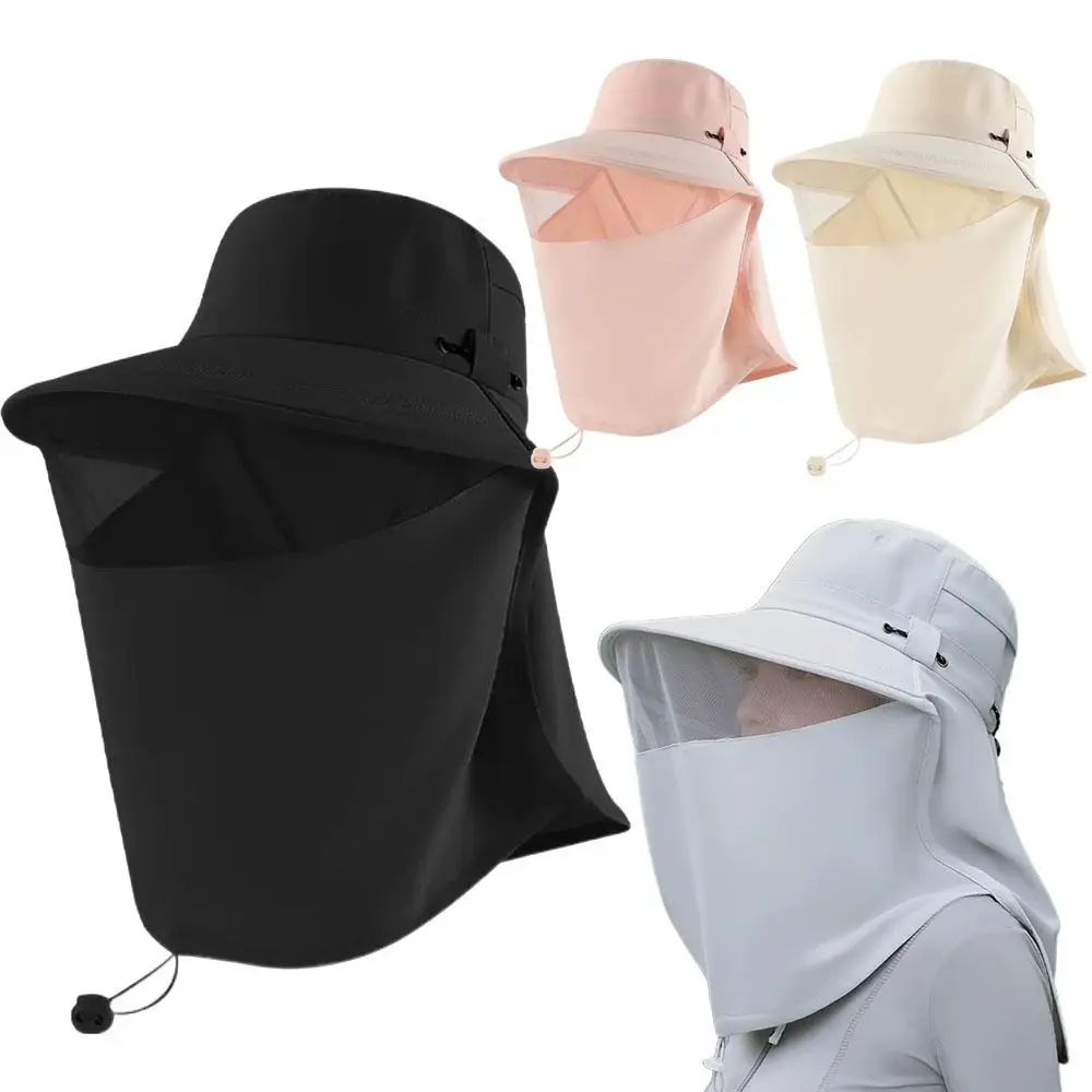 

Quick Drying Sun Protection Hat Neck Guard Adjustable Women Fisherman Hat Face Protector Breathable Face Covering Sunhat Hiking