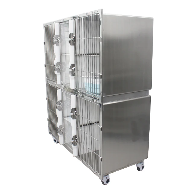 N High-end Luxury Stainless Steel Veterinary Cat Combination Cage