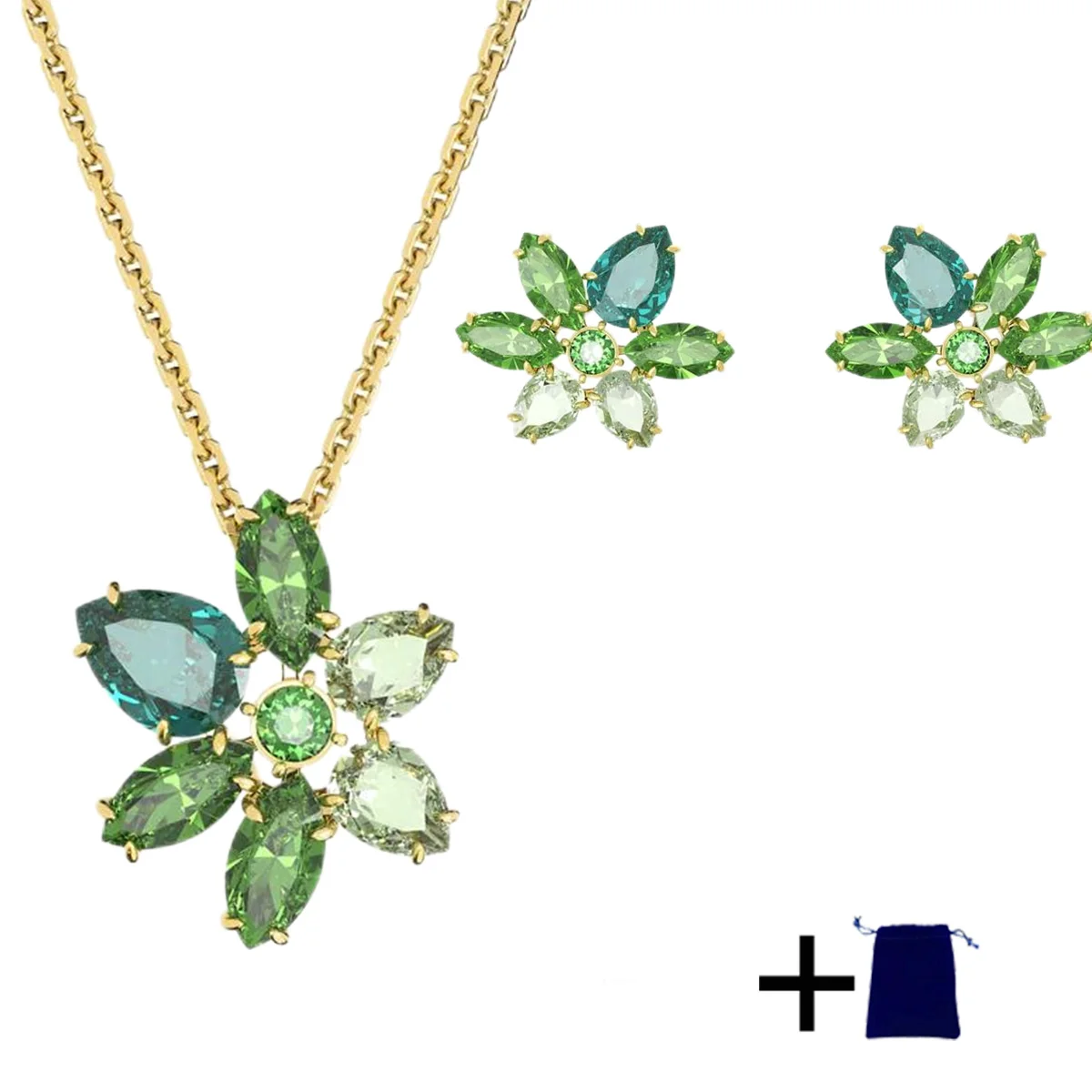 مجموعة مجوهرات أوروبية وأمريكية عالية الجودة لعام 2025 قلادة بسيطة من الحجر الأبيض للزوجين أقراط عصرية وجوية