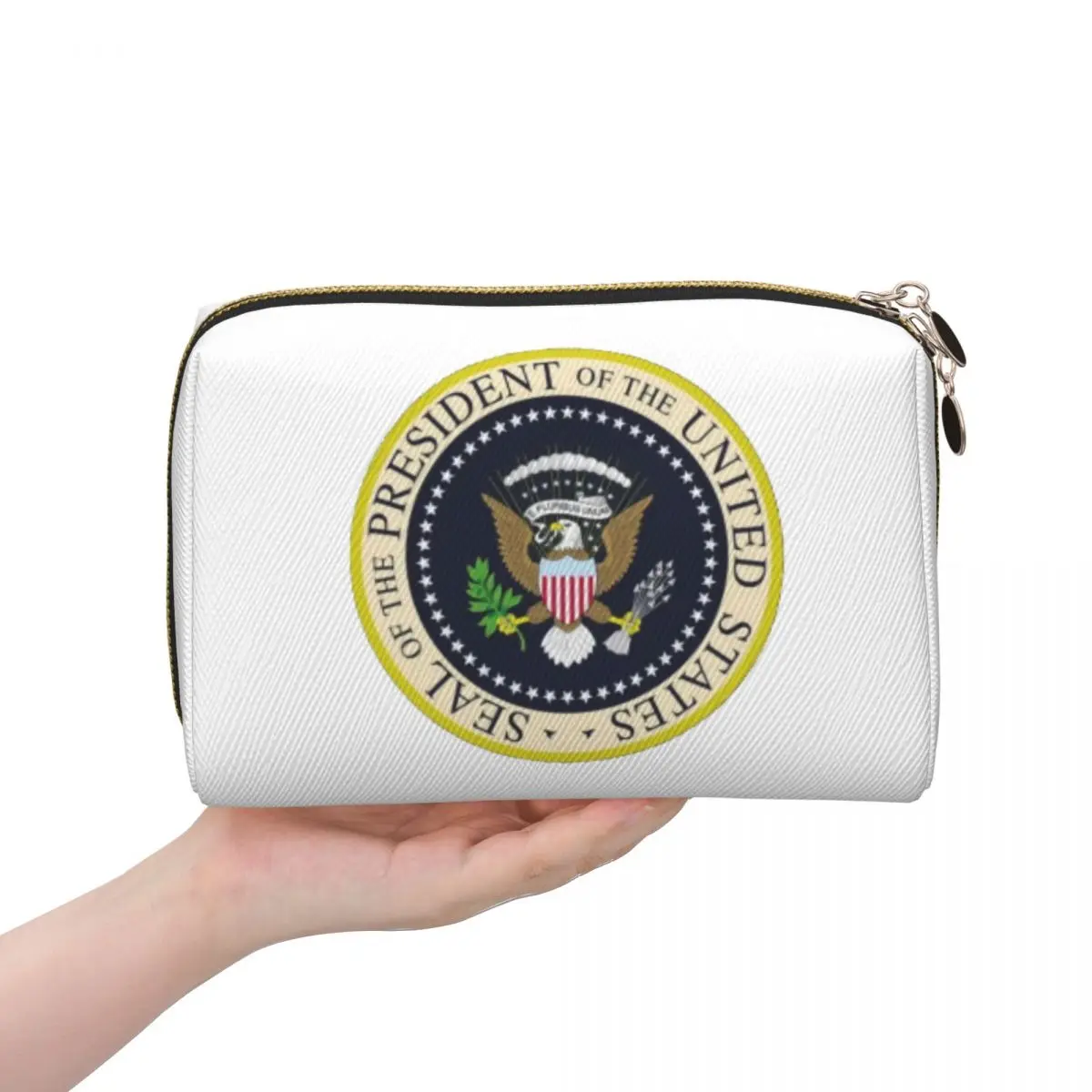 Seal Of The President Of The United States Women Cosmetic Bags Travel Makeup Organizer Pouch Toiletry Storage Dopp Kit Box