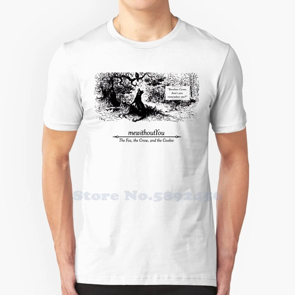 

Футболка для мужчин и женщин из 100% хлопка с изображением лисы, вороны и печенья