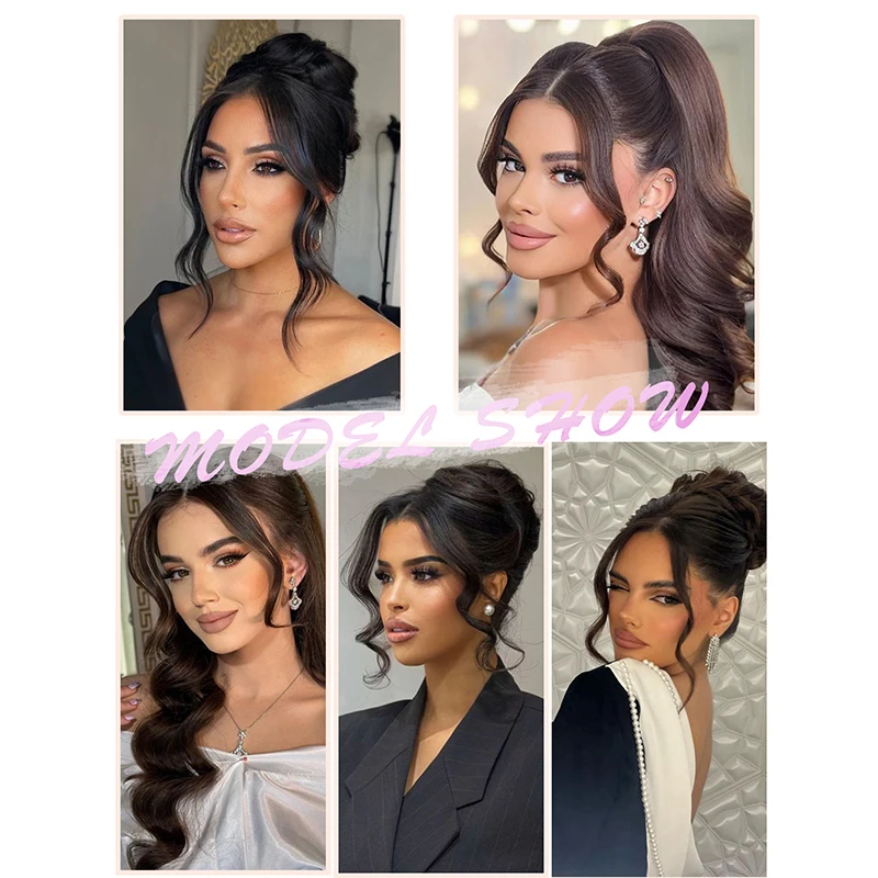 Long Side Air Bangs 14inch Long Wavy Curly Clip in Bangs Front Side Bangs for Women Daily Use 2 PCS Synthetic Long Temples Bangs image 6