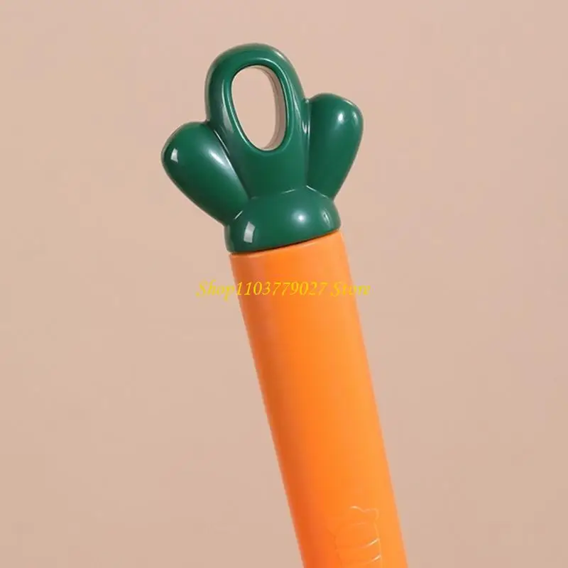C4DF Carrot Toilet Brush Bathroom Long Handheld Radish Brush Bathroom Soft Bristled