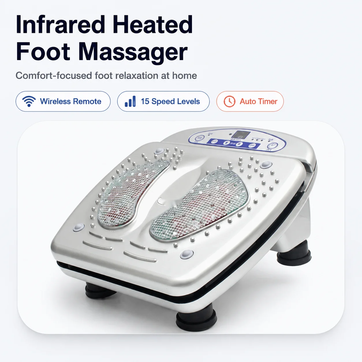 Foot Circulation Massager, Foot Vibration Massager with Infrared Heating, Home Foot Spa Machine for Feet Sole Relaxation