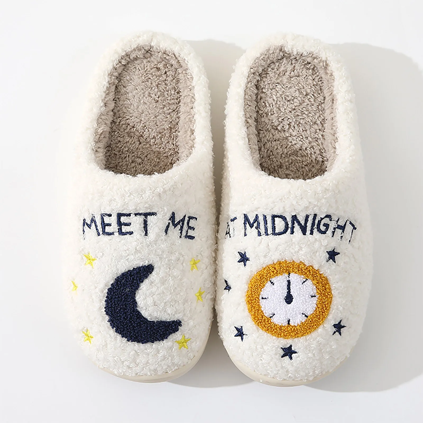 Slippers for Women Meet Me At Midnight Home Non-slip Cozy Moon Soft Warm Winter Bedroom Flat Cotton Taylor Style Women Shoes