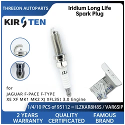 KIRSTEN Iridium Spark Plug for JAGUAR F-PACE F-TYPE XE XF MK1 MK2 XJ XFL35t 3.0 Engine ILZKAR8H8S C2Z28434 JDE38685 LR091617