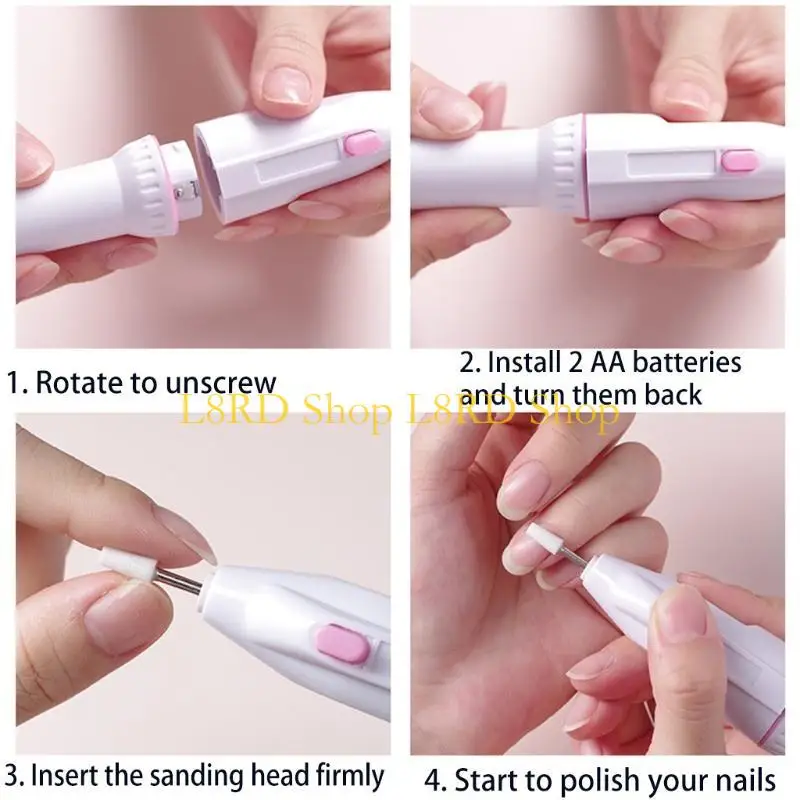 L8rd elektrische nagelbestanden Stel professionele elektrische nageloefening in manicure en pedicure set mini draagbare