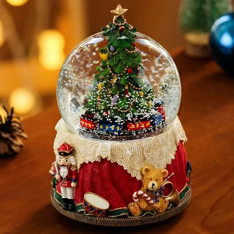 Snowflake Christmas Tree Crystal Ball Eight Tone Box Holiday Decoration Creative Home Decoration Small Decoration Resin Craft