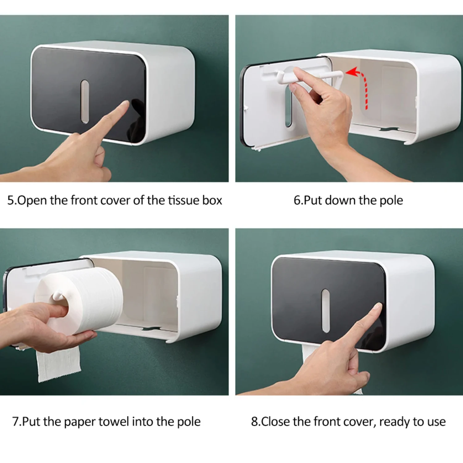 Paper Holder For Toilet Waterproof Wall Mounted Toilet Paper Tray Roll Paper Tube Box Bathroom Storage Box Shelf Tissue Box