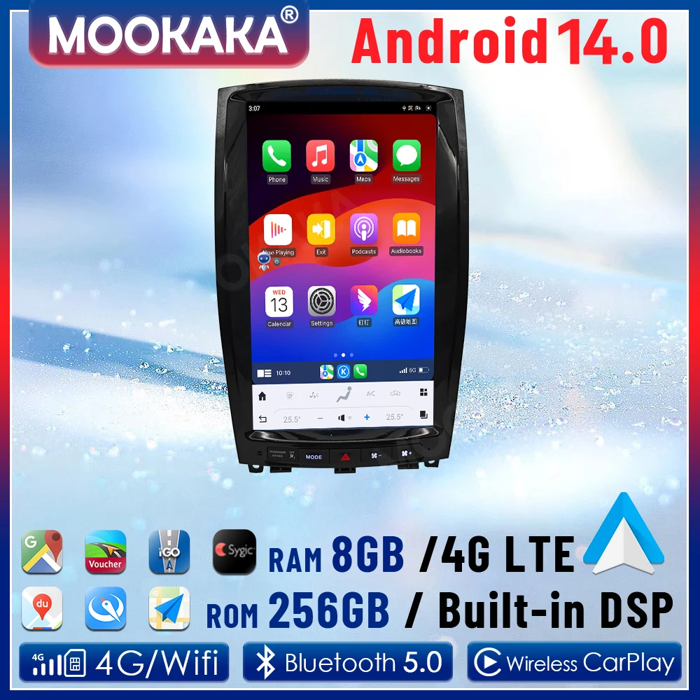 

Автомагнитола Android 14 для Infiniti QX50 EX35 EX25 2013-2022, мультимедийная система с GPS-навигацией, панелью управления климат-контролем и CarPlay, 13.8-дюймовый экран
