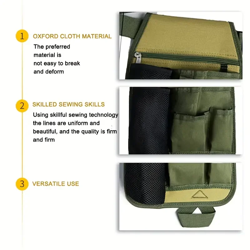 多機能ガーデニングツールバッグ、ガーデニング、配管、園芸、木工、DIY用の複数のポケット付きベルトエプロン