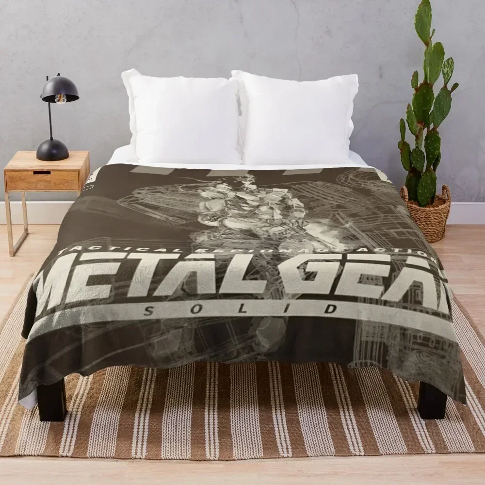 PS1 Metal Gear Solid Black and White Throw Blanket warm for winter Warm Travel Luxury Throw Blankets