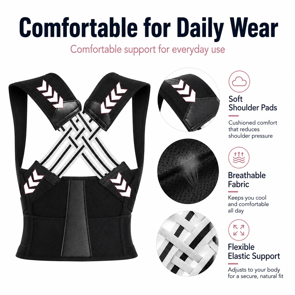 Adjustable Posture Corrector with Waist Belt