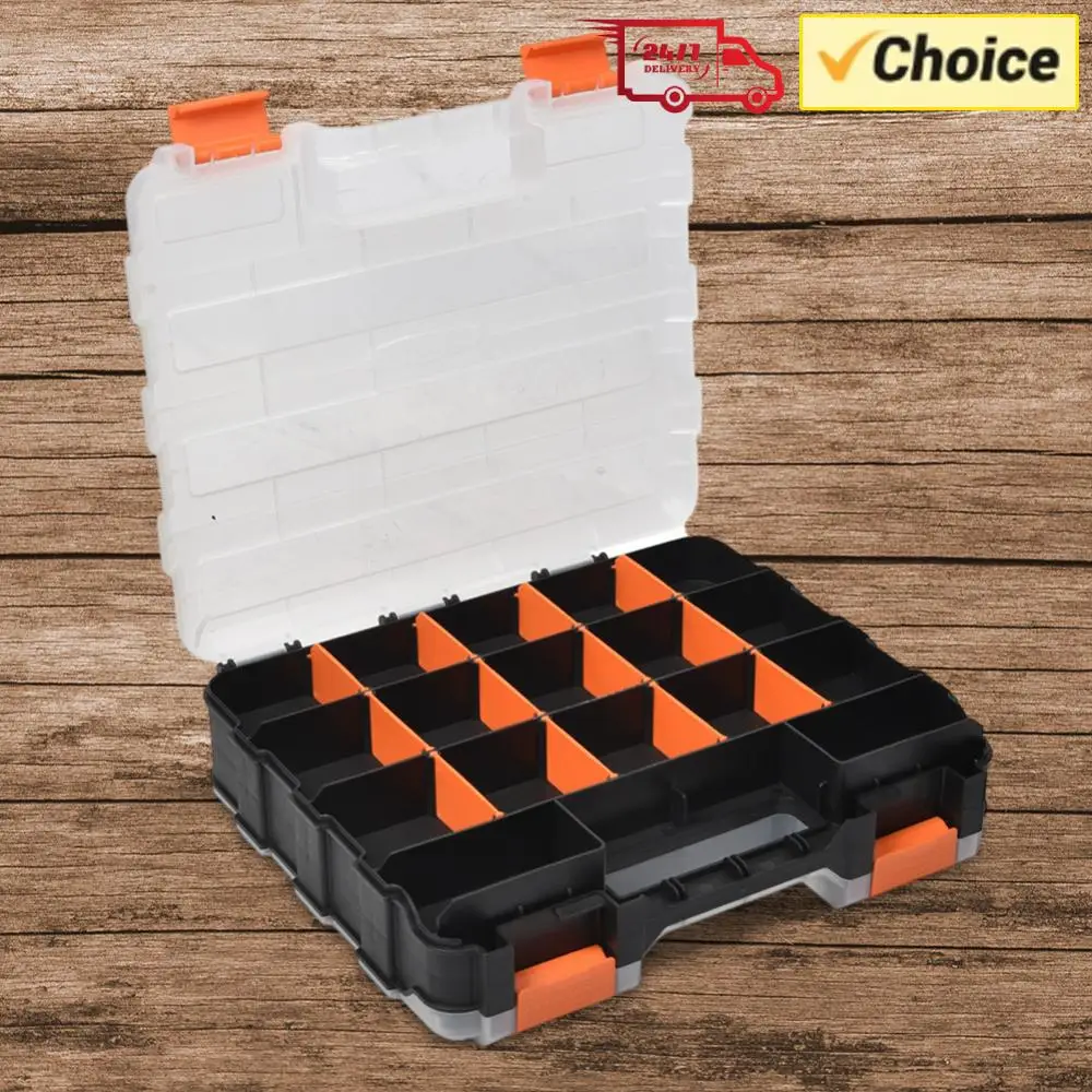 

Двусторонний ящик для инструментов, пластиковый органайзер для мелких деталей, многофункциональный контейнер для хранения винтов, гаек, гвоздей, болтов