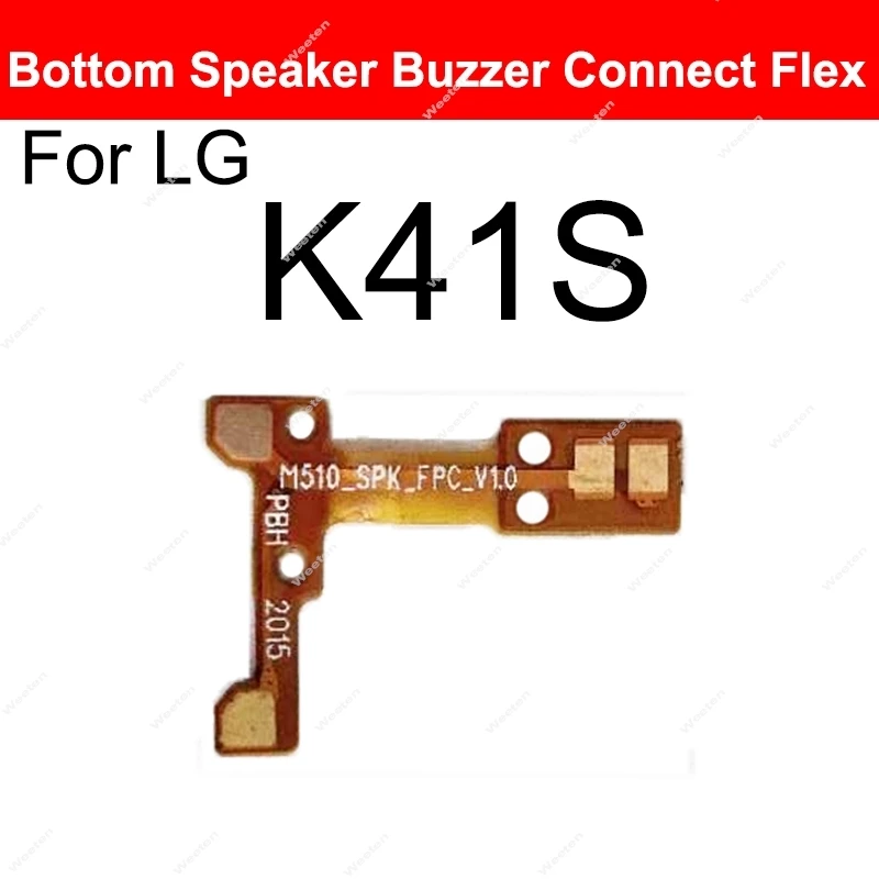 Conector de altavoz zumbador flexible para LG K41S, conector de altavoz más fuerte, conector de altavoz inferior, piezas de Cable flexible